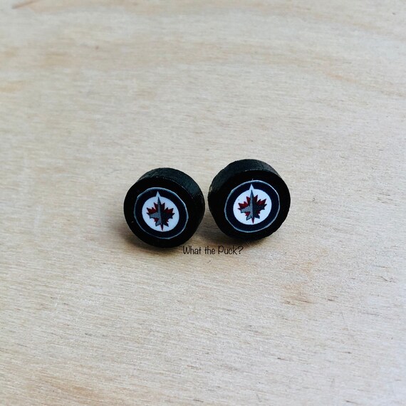 Winnipeg Jets Logo Puck Earrings Hockey Fan Jets Earrings Etsy
