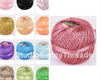 Yarn ajur Eq knitting and crochet lace yarn Viscose Silk Yarn: color sky blue 530