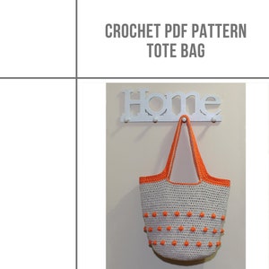 Crochet Bag Pattern from a cotton cord, PDF crochet Pattern, DIY crochet tote bag, crochet basket bag pattern, summer bag pattern