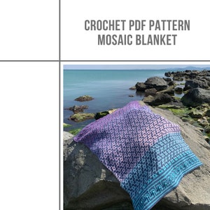 Crochet Baby Blanket PDF Pattern, inset mosaic crochet blanket pattern, PDF Download Pattern, afghan crochet PDF, tapestry crochet