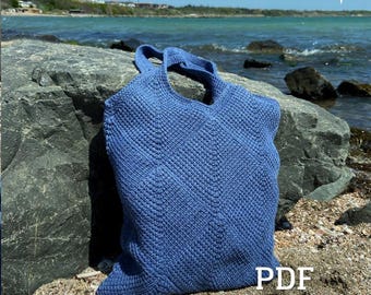 Tunisian crochet Tote Bag PDF Pattern, afghan summer bag pattern, Download Pattern, afghan crochet, mitered sguare Bag PDF, modular crochet