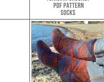 Tunisian crochet Socks PDF Pattern, afghan crochet socks, PDF Download Pattern, afghan crochet, mitered square socks PDF, modular crochet