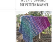 Mosaic crochet Blanket PDF Pattern, inset mosaic crochet Blanket pattern, PDF Download Pattern, afghan crochet, crochet Blanket PDF