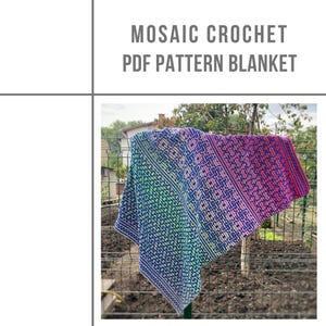 Mosaic crochet Blanket PDF Pattern, inset mosaic crochet Blanket pattern, PDF Download Pattern, afghan crochet, crochet Blanket PDF