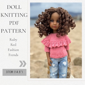 Strickanleitung Pullover Schmetterlinge PDF MUSTER für Puppe Ruby Red 36 cm und Paola Reina 32 cm, Puppenkleidung, Pullover, pdf Anleitung