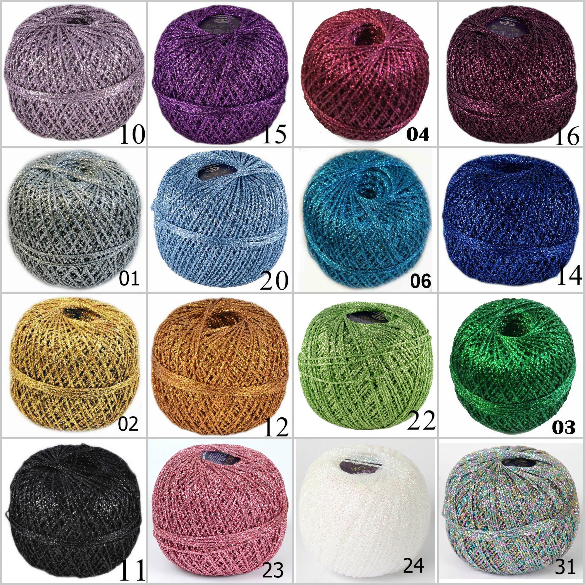 Metallic yarn metallic crochet thread glitter lurex yarn Etsy