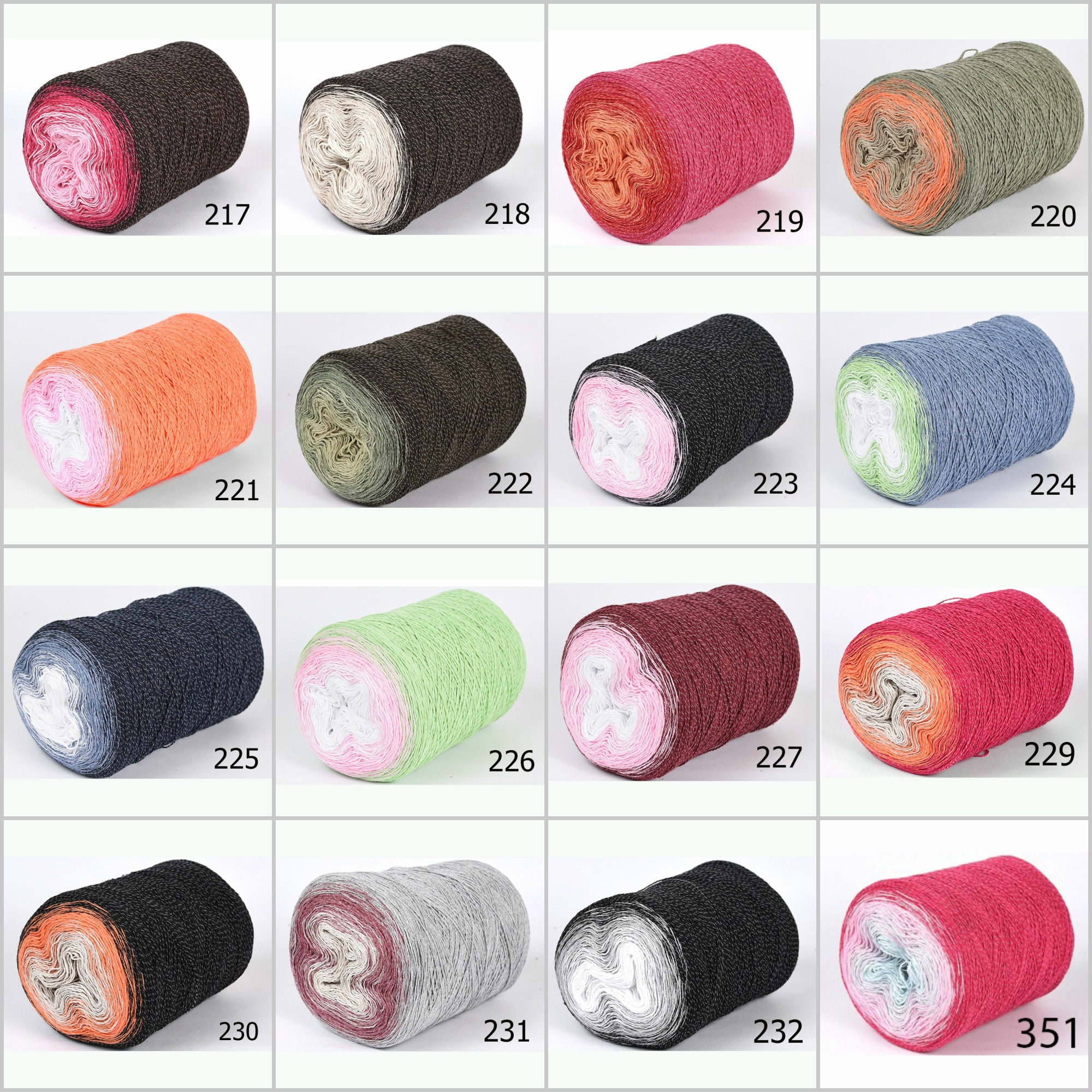 Gradient cotton yarn cake sport weight yarn ombre yarn Etsy