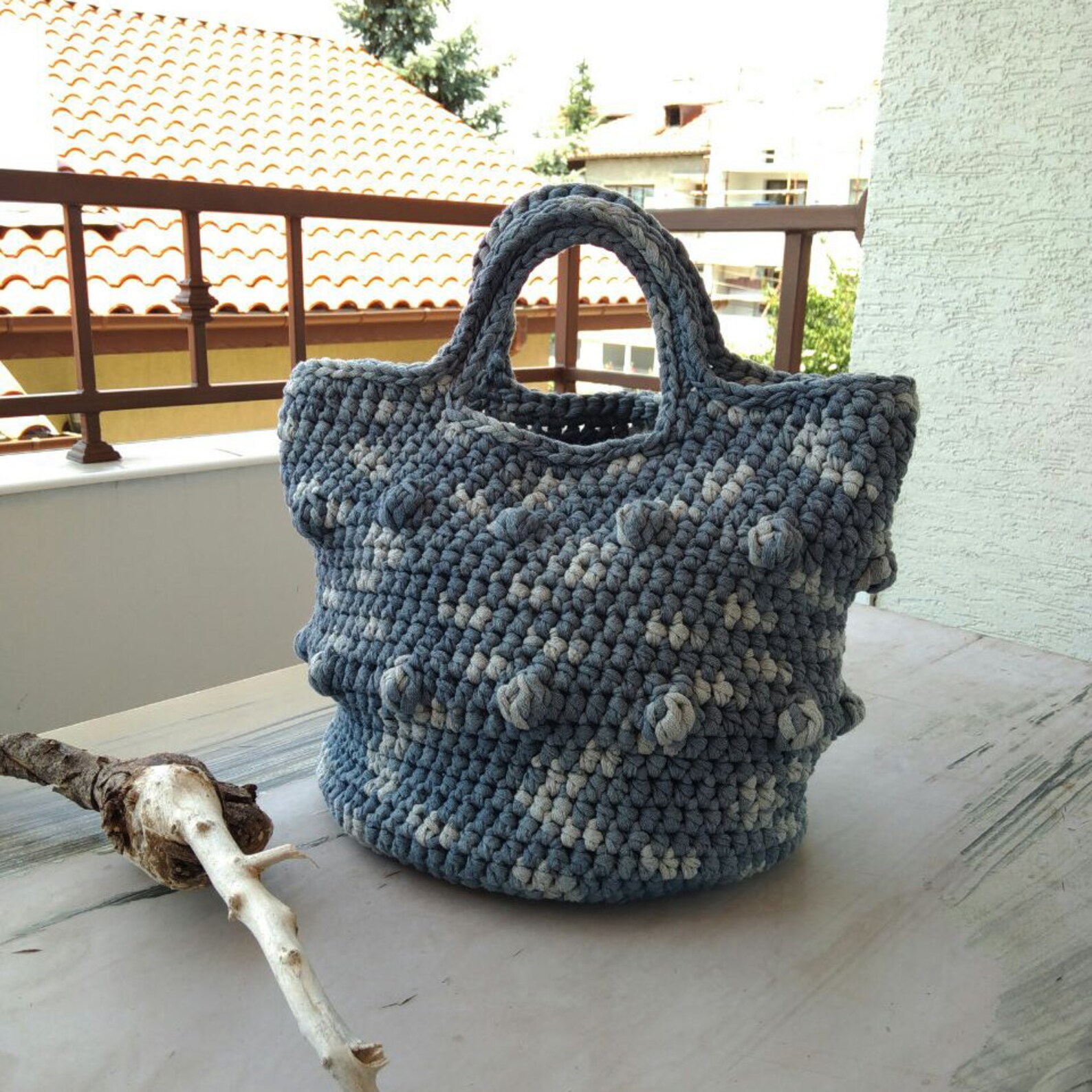 Crochet Bag Pattern From a Ribbon Yarn PDF Crochet Pattern Etsy