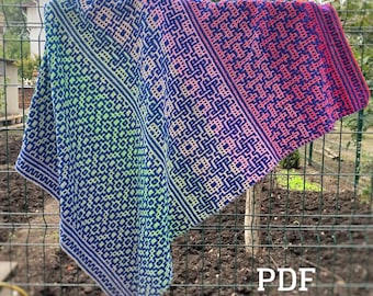 Mosaic crochet Blanket PDF Pattern, inset mosaic crochet Blanket pattern, PDF Download Pattern, afghan crochet, crochet Blanket PDF