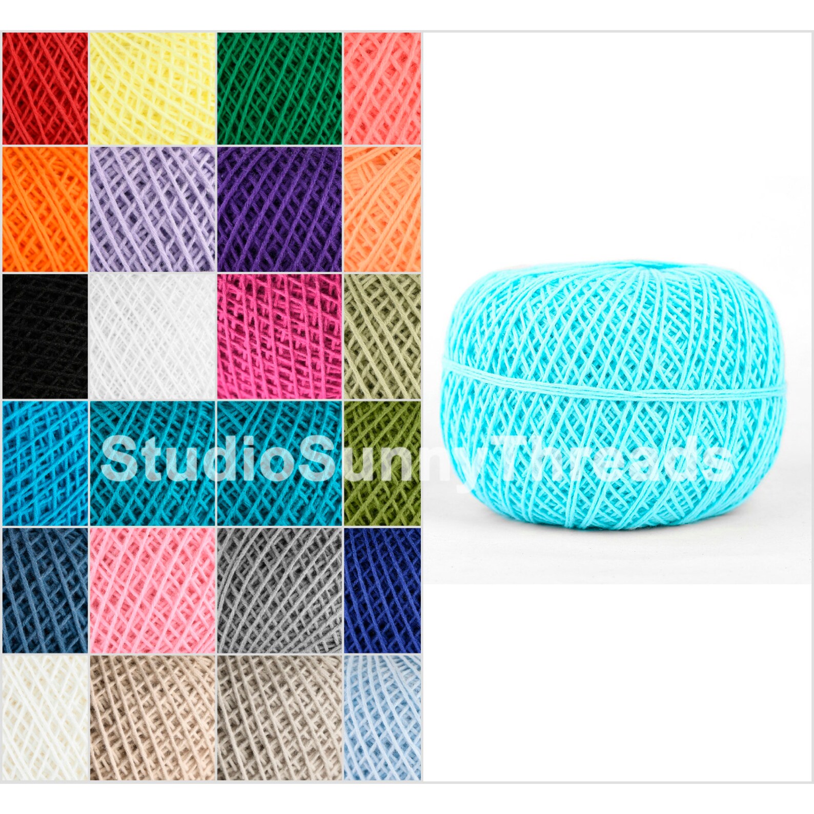 Crochet Thread Size 5 Mercerized Cotton Knitting Yarn Etsy