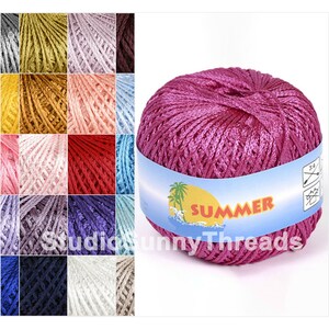 Silk Viscose Satin Knitting Crocheting Yarn, Blue Green Yellow Red Silk  Summer Yarn Ball 
