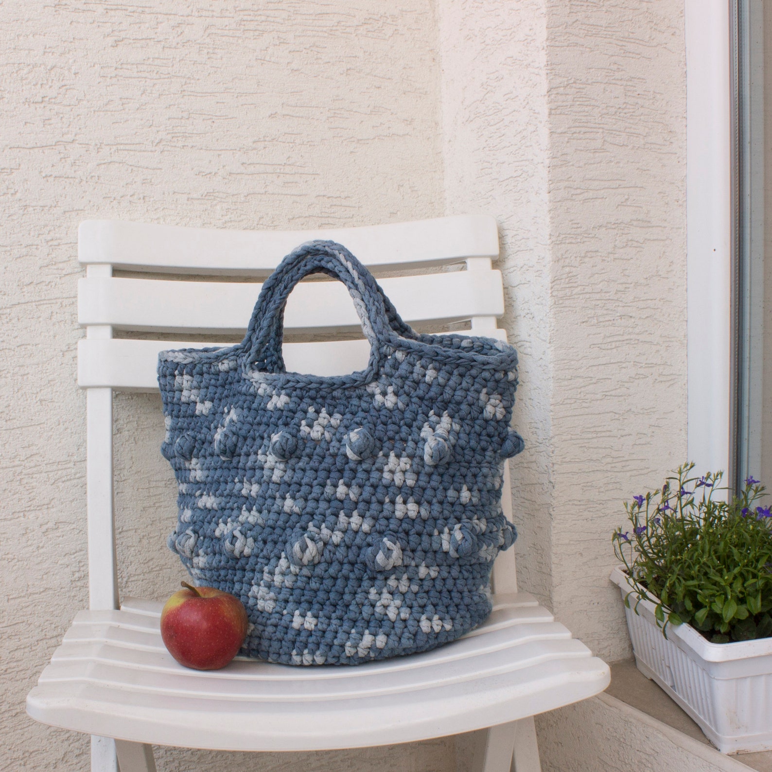 Crochet Bag Pattern From a Ribbon Yarn PDF Crochet Pattern Etsy