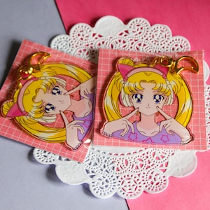 90s Usagi cute acrylic glitter keychains
