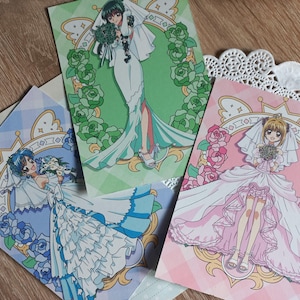 Cartoline e adesivi per matrimonio di ragazze magiche sirene