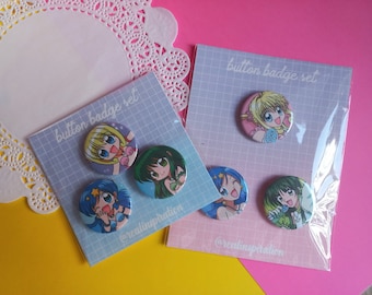 Mermaids cute button badge sets