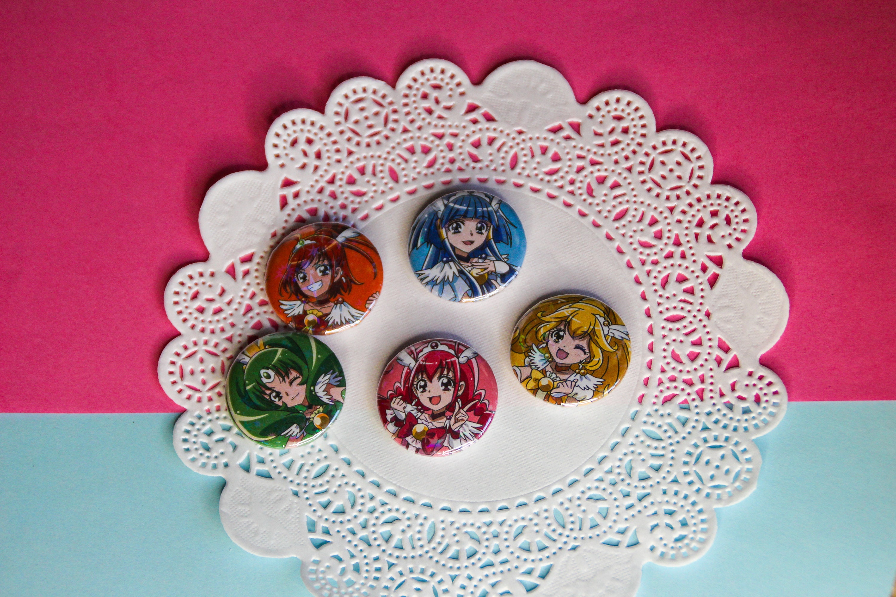 Magical Girl Button Badge Set, Handmade Kawaii Pin - Etsy
