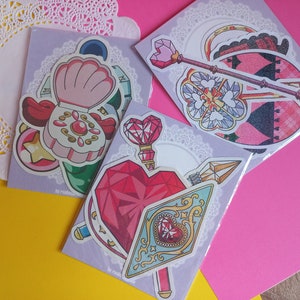 Anime random magical girls items glitter planner stickers