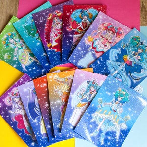 Cartes postales magiques scintillantes pour filles, signes du zodiaque scintillants