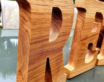 LETTERS IN OAK 8 or 6 inch Tall Large Solid English Oak