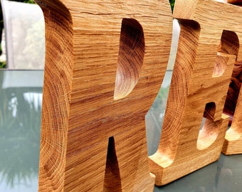 LETTERS IN OAK 8 or 6 inch Tall Large Solid English Oak