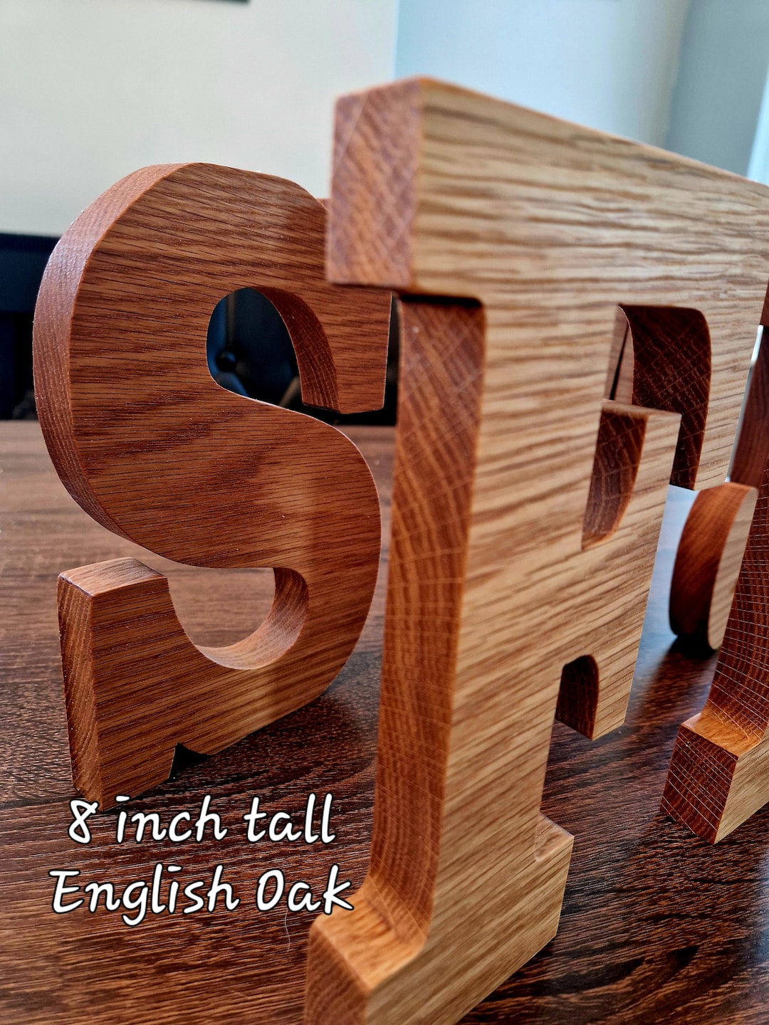 LETTERS IN OAK 8 Inch Tall Large Solid English Oak - Etsy