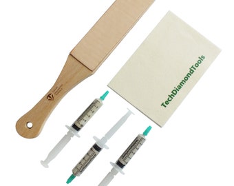 Knife Sharpening Kit, Leather Strop, Diamond Polishing Paste