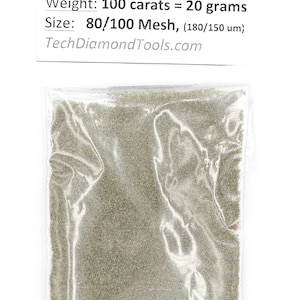 Grinding Diamond Powder, 80 Grit, 180-150 Micron, Metal, Glass, Gemstones Polishing (25 carats, 50 carats, 100 carats)