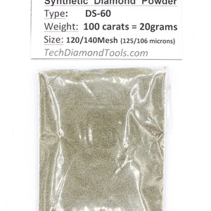 Grinding Diamond Powder, 120 Grit, 125-106 Micron, Metal, Glass, Gemstones Polishing (25 carats, 50 carats, 100 carats)