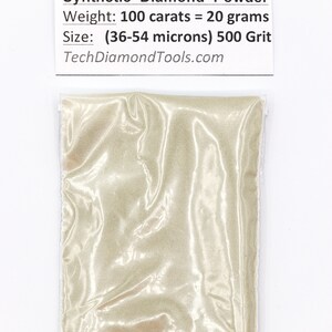 Polishing Diamond Powder, 500 Grit, 36-54 Micron, Metal, Glass, Gemstones Polishing (25 carats, 50 carats, 100 carats)