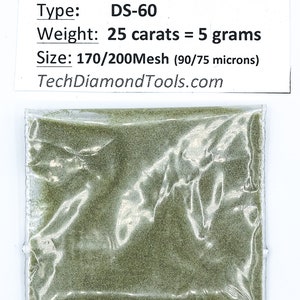 Grinding Diamond Powder, 170 Grit, 90-75 Micron, Metal, Glass, Gemstones Polishing (25 carats, 50 carats, 100 carats)