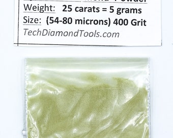 400 Grit Diamond Polishing Powder, 54-80 Micron, Metal & Gemstone