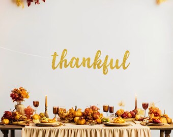 Thankful Banner, Thanksgiving Banner, Thankful Garland, Fall Burlap Banner, Thankful AF, Fall Banner, Thanksgiving Decorations, Grateful,