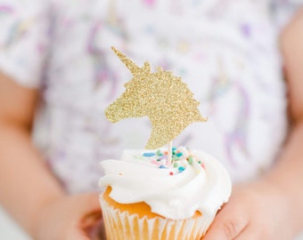 Adorno para cupcakes de unicornio, fiesta de unicornio, primer cumpleaños de unicornio, decoración para fiestas de unicornio, artículos para fiestas de unicornio