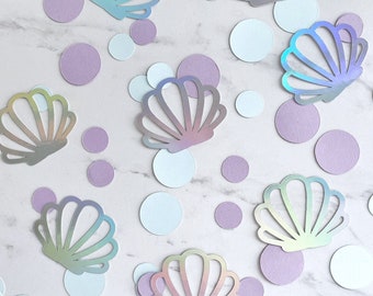 Mermaid Party, Under The Sea, Mermaid Confetti, Mermaid Birthday, Beach Theme Party, Seashell Confetti,  Ocean Theme, Mermaid Table Scatter