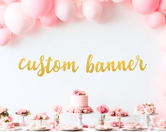 Custom Banner, Personalized Banner, Gold Glitter Banner, Custom Name, Birthday Banner, Bachelorette Banner, Bachelorette Decor, Bridal Party