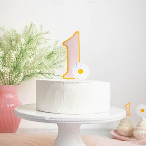 Daisy Cake Topper, Daisy Theme 1st Birthday, One Cake Topper, Cake Smash Decor, First Birthday, Custom Cake Topper, Retro Party, Flower