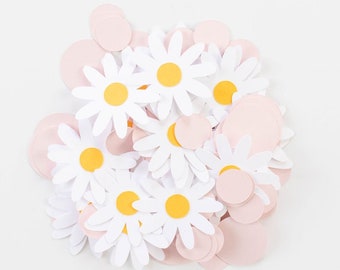 Daisy Confetti, Daisy Decorations, Table Confetti, Groovy Birthday, Boho Baby Shower, Flower Party Decor, Girls First Birthday, 60s theme