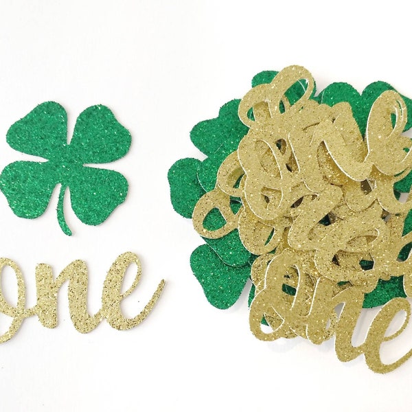 Lucky One Confetti, Lucky One Party Decor, Irish First Birthday, Shamrock Party Decor, St Patrick's Party, One Confetti, Shamrock Confetti