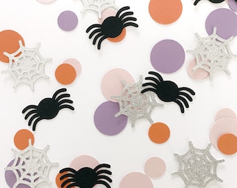 Halloween Confetti, Spider Confetti, Cute Halloween, Halloween Decorations, Halloween Party, Pink Halloween, Pastel Halloween