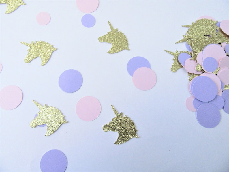 Unicorn Confetti, 150 PIECES, Unicorn Party , Unicorn Birthday Party, Unicorn Party Decorations, Pink and Purple Confetti, Princess Birthday image 3