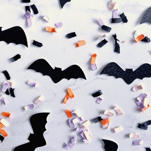 Halloweenfeest, Boo-mandvuller Halloweenversieringen, Vleermuisconfetti, Griezelige tafel, Roze Halloween, Girly Halloween, Halloween-tafellandschap