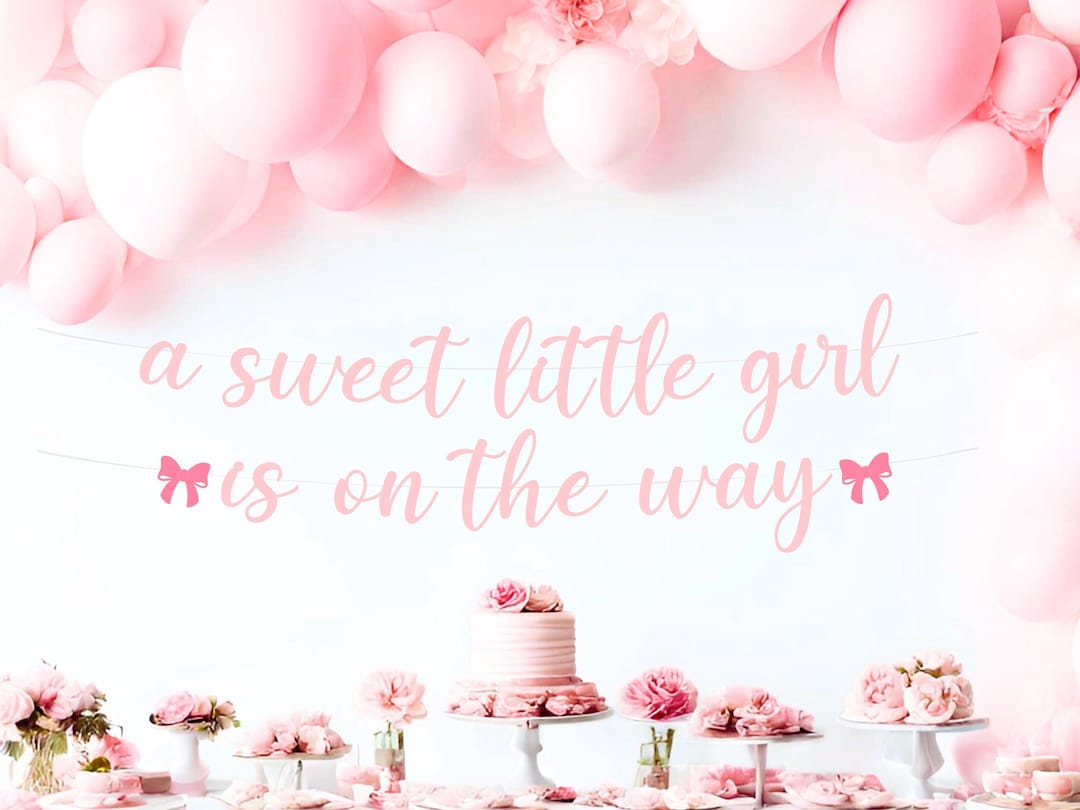 Decorazione Baby Shower 'It's A Girl' - Set Coriandoli E Striscione Rosa Per Feste - Foto 7