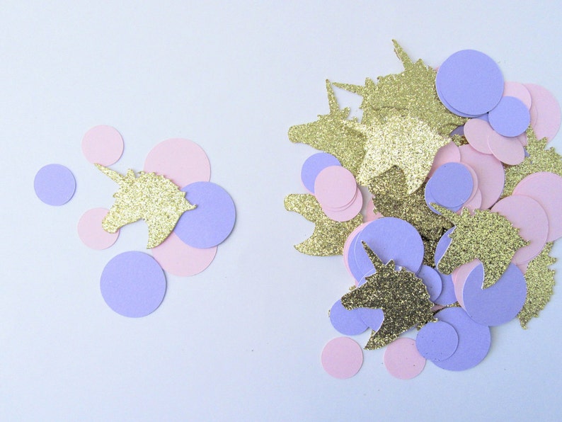 Unicorn Confetti, 150 PIECES, Unicorn Party , Unicorn Birthday Party, Unicorn Party Decorations, Pink and Purple Confetti, Princess Birthday image 2