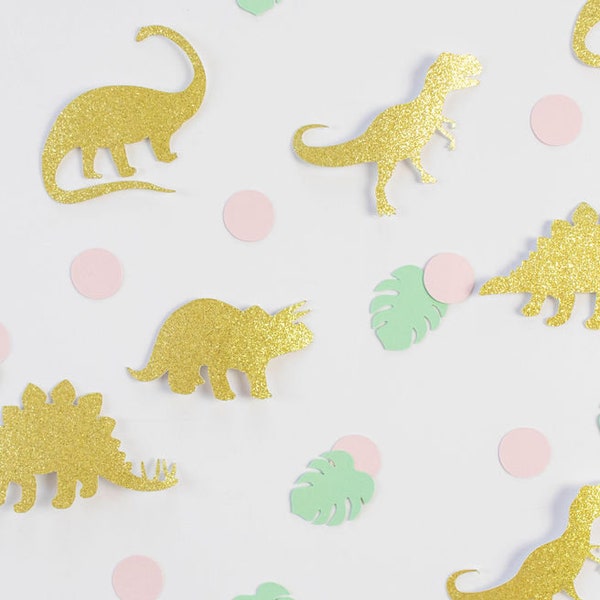 Dinosaur Confetti, Dinosaur Birthday, Dinosaur Party, Dino Party, Girly Dinosaur Party, Girly Dino Party, Dinsosaur Decorations, Dino Theme