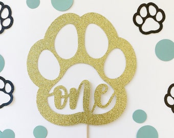 Décoration de gâteau de fête chiot, tout âge, anniversaire de chien, Lets Pawty, fête à thème chien, décoration de fête chien, soirée à thème chiot, fêtard, empreinte de patte