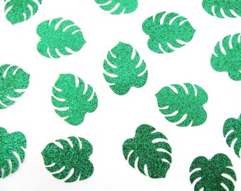 Tropical Party, Palm Leaf Confetti, Luau Party Decor, Palms Springs Party, Tropical Confetti, Leaf Confetti, Monsterra Leaf Decor, Hawaiian