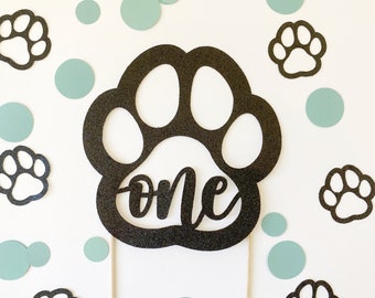 Adorno para pastel de perro, para cualquier edad, decoración para fiesta de cachorros, cumpleaños de perro, fiesta canina, fiesta temática de perros, fiesta temática de cachorros, animal de fiesta, huella de pata
