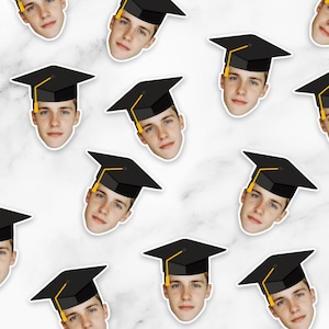 Confeti con forma de cara para graduación, decoraciones para fiestas de graduación con fotos.