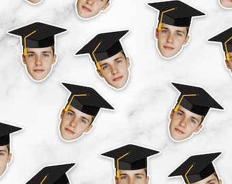 Confeti con forma de cara para graduación, decoraciones para fiestas de graduación con fotos.