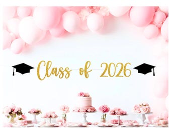 Glitter Class of 2026 Graduation Banner, feestdecoratie